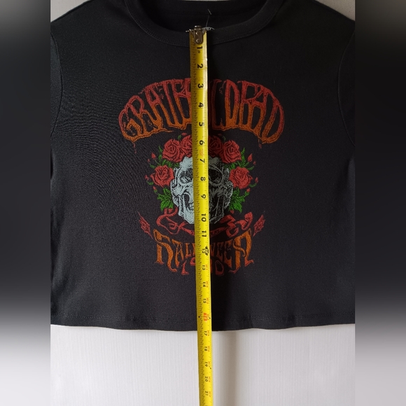 Greatful Dead Halloween 1970 women's black short sleeve cropped t shirt size L - Picture 7 of 10